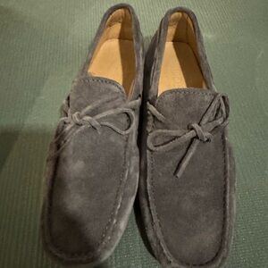 Tod's Gommino Charcoal Suede Loafers Size 6